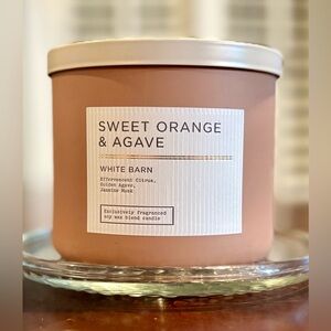 NWT, Bath & Body Works, Sweet Orange & Agave 3 Wick Candle